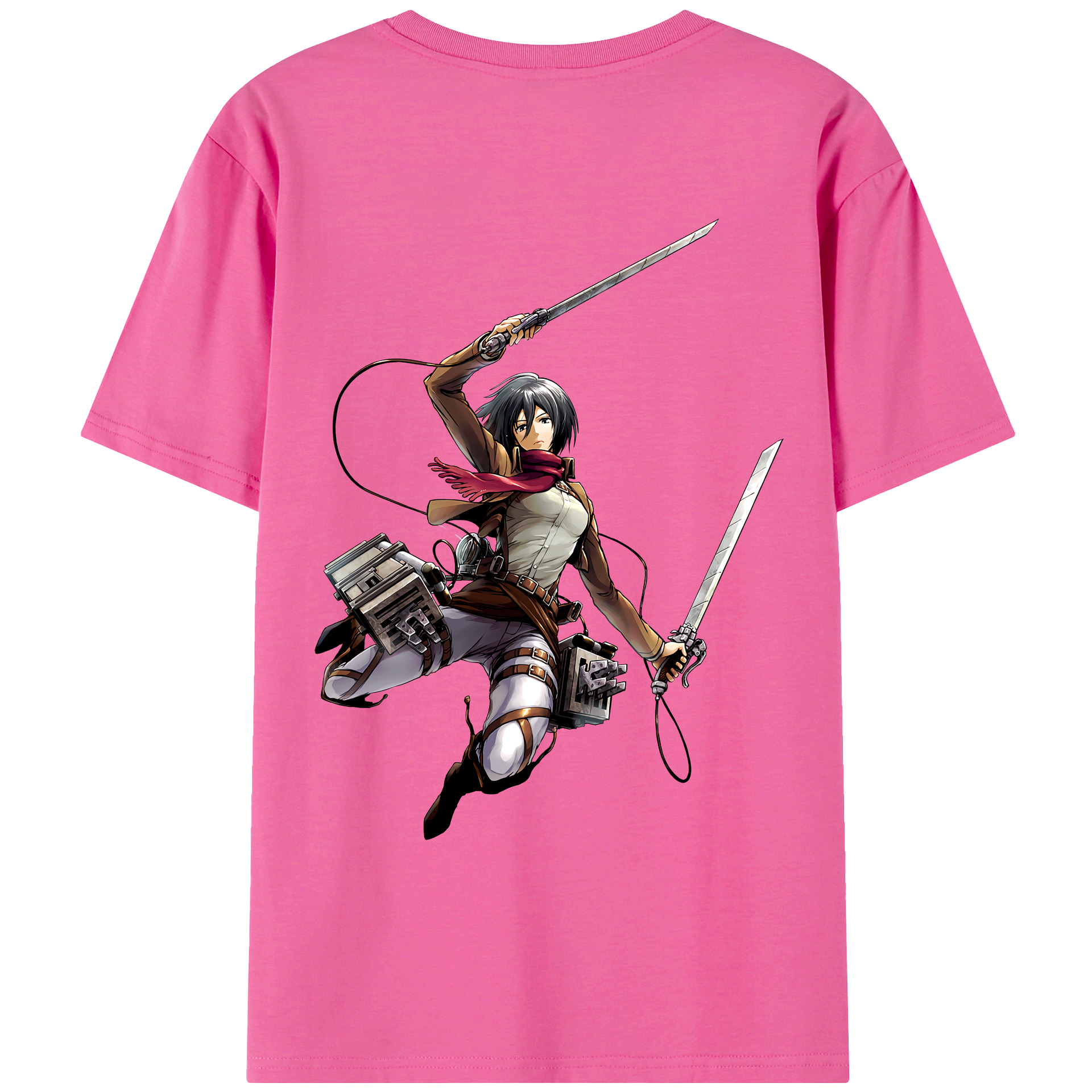 （画像用） 進撃の巨人 ミカサ·アッカーマン Attack on Titan Mikasa Ackerman レディース半袖Tシャツ(バックプリント)